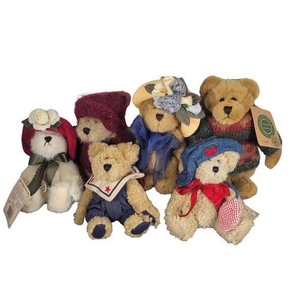 Lot of 6 Boyds Bears Collection Plush Archive Series 1990s Small Teddy Bears - Picture 1 of 16
